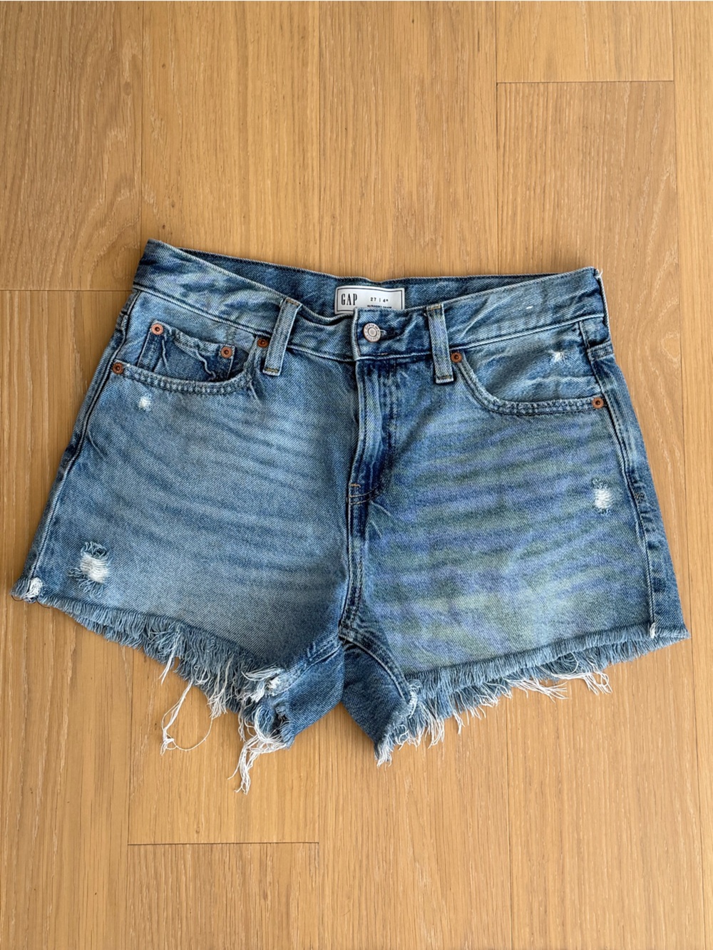 GAP Distressed Blue Denim Shorts